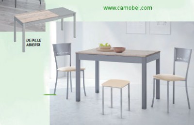 Oferta conjunto de mesa extensible con cajón y sillas de cocina