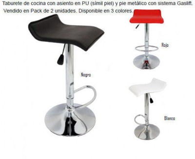 Silla de Cocina de aluminio y asiento tapizado en Símil Piel diseño.